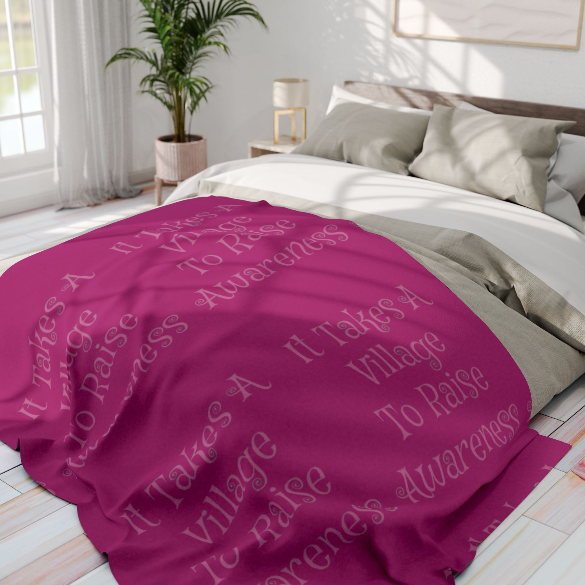 Nice & Cozy fleece blanket  Breast Cancer Awareness