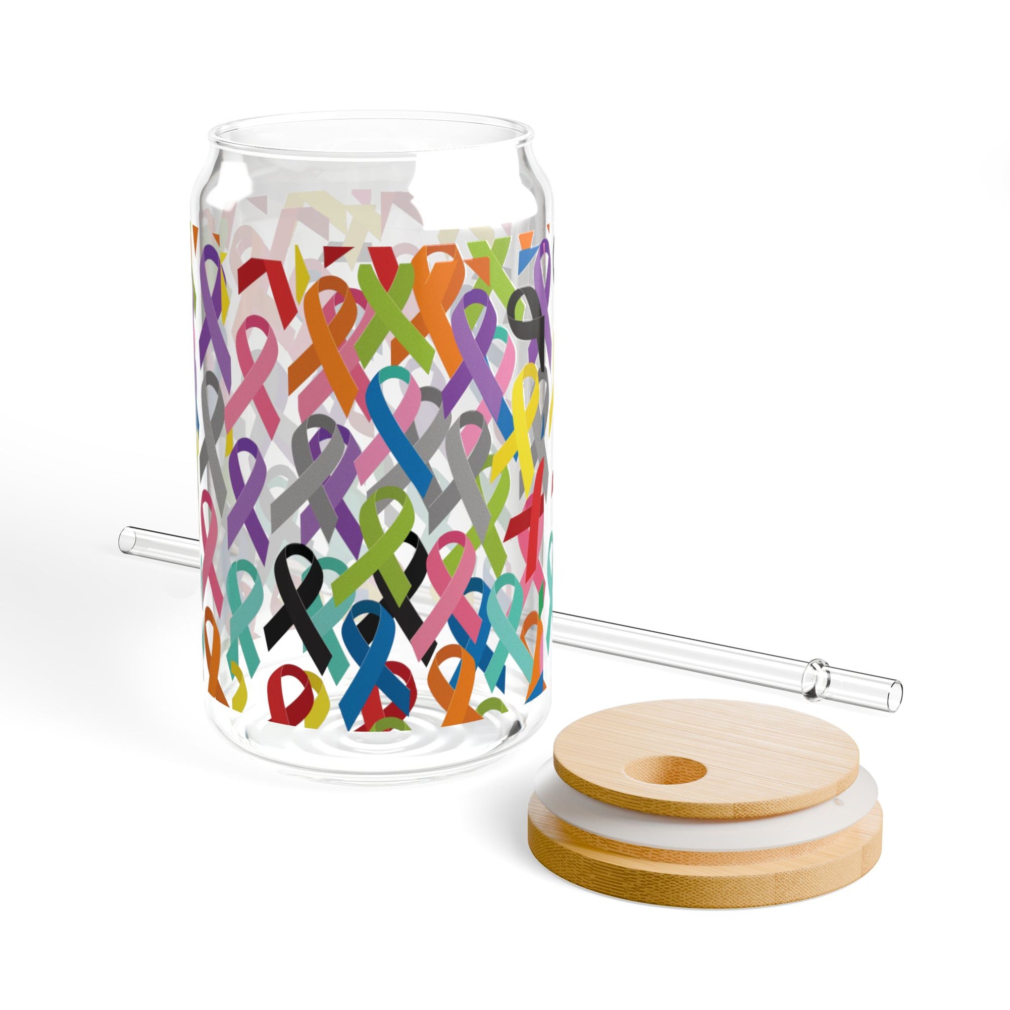 Iced Out Bamboo Coffee Glass (Ribbons)