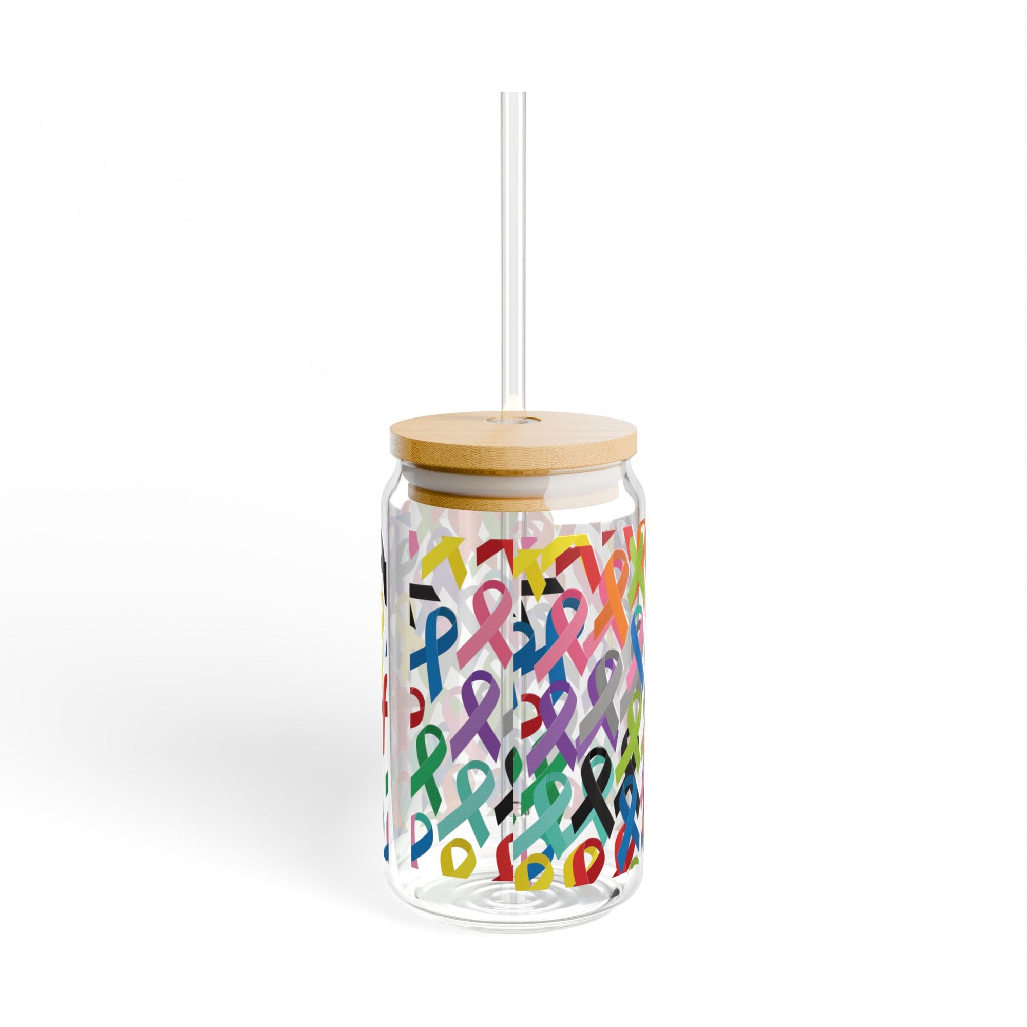 Iced Out Bamboo Coffee Glass (Ribbons)