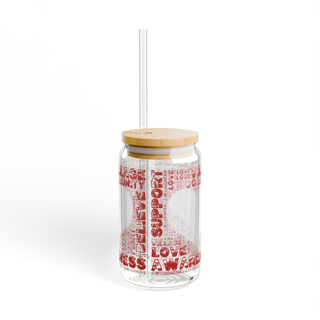 Community Love Sipper Glass, 16oz - Perfect for Outdoors, Weddings, Gifts, Awareness Events, Eco-Friendly Drinkware