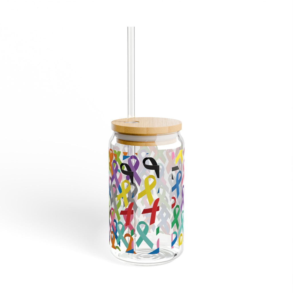 Iced Out Bamboo Coffee Glass (Ribbons)