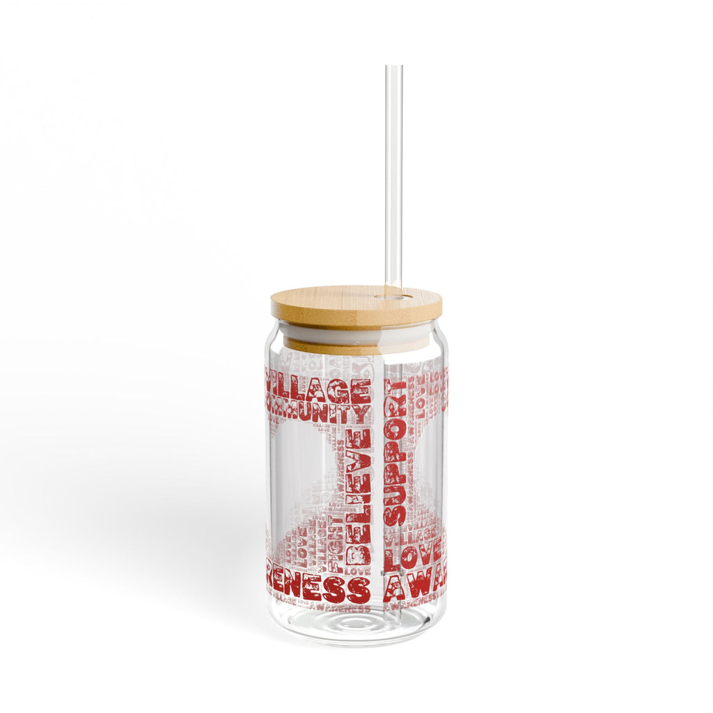 Community Love Sipper Glass, 16oz - Perfect for Outdoors, Weddings, Gifts, Awareness Events, Eco-Friendly Drinkware