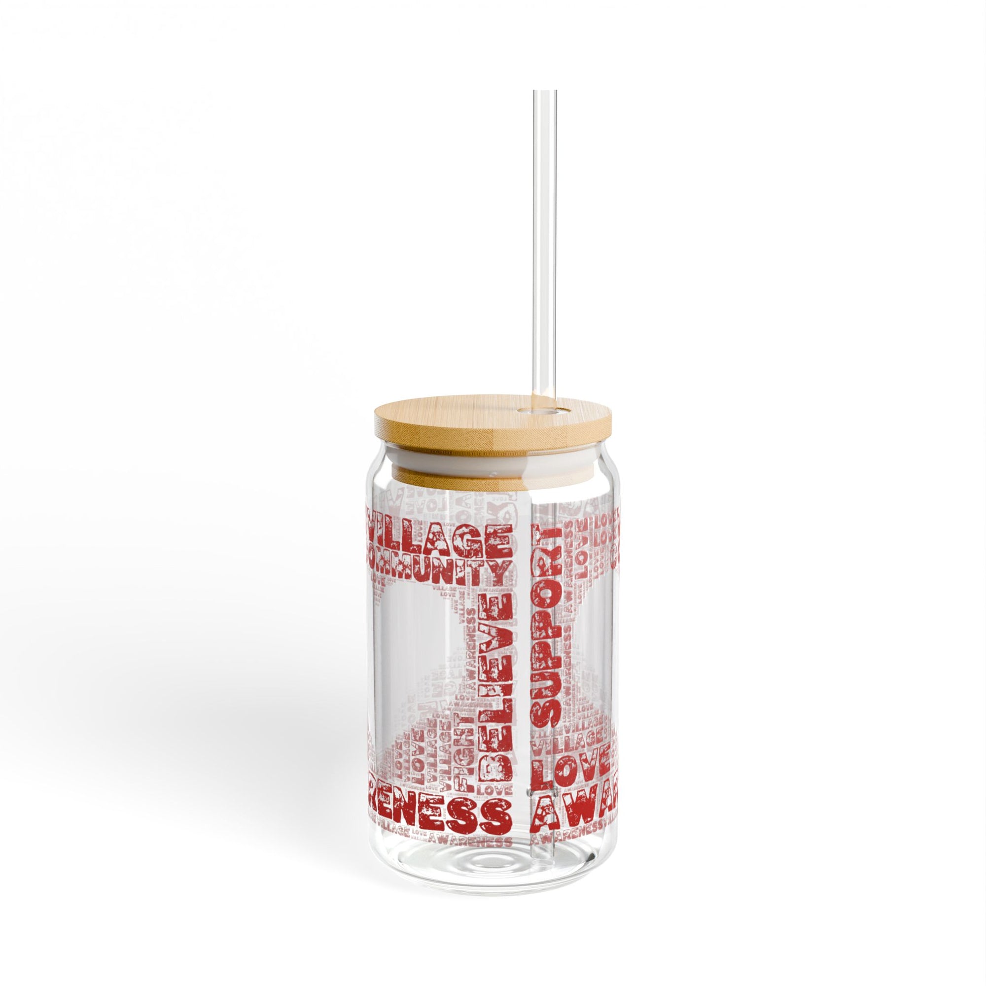 Community Love Sipper Glass, 16oz - Perfect for Outdoors, Weddings, Gifts, Awareness Events, Eco-Friendly Drinkware